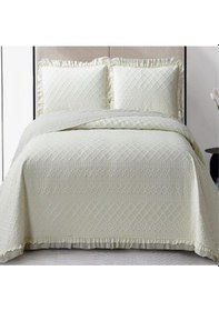 Resim Kapitoneli Yatak Örtüsü Çift Kişilik Roma Krem Çok Renkli 