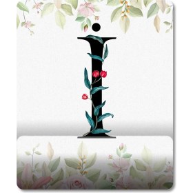 Resim Pixxa I Harfi - Çiçekli Harf Bilek Destekli Mousepad Model - 1 