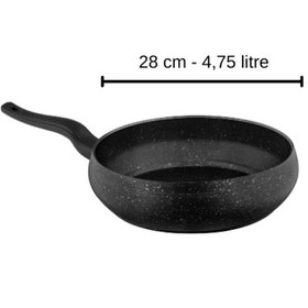 Resim Granit Pro 28 Cm Güveç Tava Siyah Bakalit Saplı Yanmaz Yapışmaz 