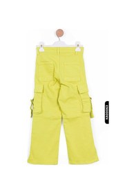 Resim Xo Kids Yırtmaçlı Geniş Paçalı Kargo Cepli Kız Çocuk Pantolon 5-14 Yaş 2428 Yeşil 