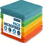 Resim 5 Adet Mikrofiber Temizlik Bezi - Yeniden Kullanılabilir, Dokumasız, Süper Emici, Çizmeyen Mendiller Toz Alma, Parlatma ve Mutfak, Araba, Cam, Zemin ve Mobilya Silme İçin - Dayanıklı Ev Temizlik Bezleri 