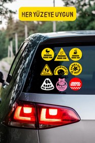 Resim alışveriş kurdu Arabada Bebek Var Araba-Motosiklet Cam Etiket Sticker 9 Farklı Seçenek - Unisex 