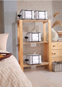 Resim Lüks Pencereli Kazak-pike-battaniye Hurcu 40x40x30 Cm 4 Adet Beyaz 