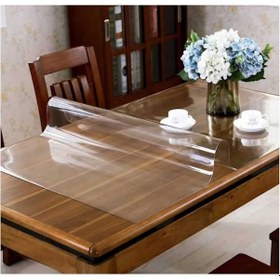 Resim 1.2 Mm Kalinlik 100 Cm En Şeffaf Kalın Pvs Masa Koruyucu Mika Masa Örtüsü 100 X 100 