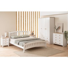 Resim Lrya Modern İnci Beyaz Çift Kişilik Karyola 