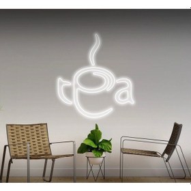 Resim Tea Yazılı Ve Şekilli Neon Tabela Beyaz 