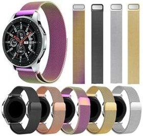 Resim Huawei Watch GT 5 Pro 46mm ile Uyumlu Kordon 22 mm Metal Hasır Kordon Siyah 
