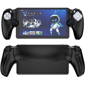 Resim Sony Ps Portal Oyun Konsolu İçin Silikon Koruyucu Kapak Yağ Spreyi Her Şey Dahil Koruyucu Kılıf Siyah 