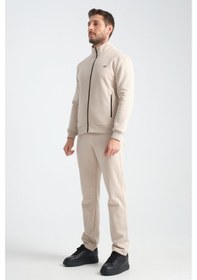Resim Shooter Sportswear Shooter Erkek Kışlık Eşofman Takımı Thermosoft Teknolojisi Içi Kuzu Görünümlü Regular Kalıp Bej 