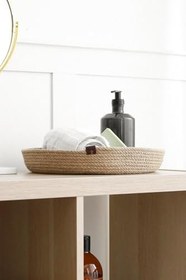 Resim Jüt Halat Düzenleyici Saklama Dekoratif Hasır Sepet Organizer 30x5 