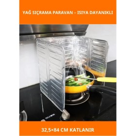 Resim Letsii Katlanabilir Paslanmaz Ocak Yağ Koruyucu Alüminyum Paravan 32,5X84 cm 