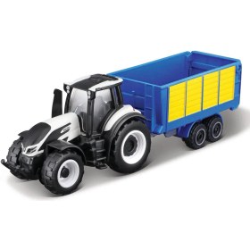 Resim Maisto Mini Work Machines Valtra Traktör ve Römork Seti 3+ Yaş İçin Eğlenceli Oyuncak 