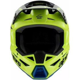 Resim Alpinestars SM3 Youth Radium Off-Road Çocuk Genç Motosiklet Kaskı Sarı Siyah Mavi 