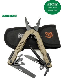 Resim Askımo Çok Amaçlı İmha Pensesi Katlanır Pense Multitool Çöl Rengi 