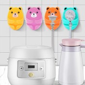 Resim 4 adet Karikatür Ayı Duvara Monte Güç Şeridi Tutucuları - Güçlü Yapıştırıcı, Kolay Kurulum, Şık Plastik Organizatör Mutfak ve Banyo Prizleri için, Kullanım Kolaylığı, Kullanım Kolaylığı 