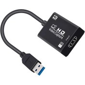 Resim Microsonic 4K HD Video Capture Kablo, USB HDMI Adaptör Çevirici Siyah 