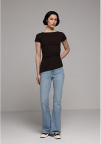 Resim Colin's Colins Regular Fit Yuvarlak Yaka Düz Kadın Yeşil Kısa Kol Tişört Cl1082267 Q1.v2 Grn 