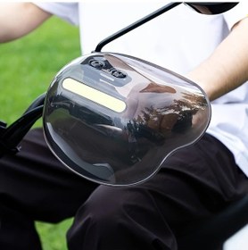 Resim Dashanshop 1/2 Adet Motorcycle Handlebar Windshield Pvc Yağmurluk Kaymaz Gloss Brown Finish Elektrikli Scooter Ve Motosiklet Aksesuarları 