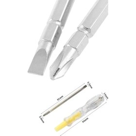 Resim Aydogan's Kontrol Kalemi Çift Başlıklı Şeffaf Elektrik Testi Değişken Uçlu 