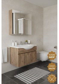 Resim Teta Home Kahire 80 Cm Mdf Banyo Dolabı Seti Atlantik Çam 