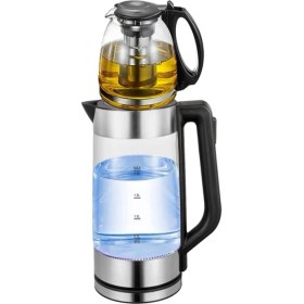 Resim Siyah Çaycı ve Çay Makinası, Hızlı Demleme, Kolay Kullanım, Şık Tasarım 