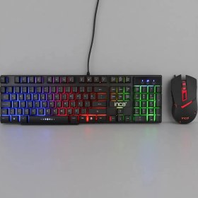 Resim Inca IKG-448 Raınbow Efect Mekanik Hisli Gaming Klavye+Mouse Set Aydınlatmalı Ergonomik Tasarım 