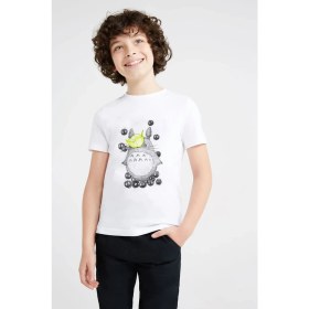 Resim Qivi My Neighbor Komşum Totoro Baskılı Unisex Çocuk Beyaz T-Shirt 