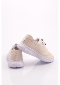 Resim Dgn 2024 Kadın Bağcikli Lazer Comfort Ayakkabi Krem 