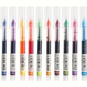 Resim 12'li Hızlı Kuruyan Jel Kalemler, 0.5mm İnce Uç, Canlı Renkler, Oval Şekilli Plastik Gövde, Orta Uç, Tıkla-Çıkarma Kapak Kapatma - Noel Hediyeleri ve Çalışma Malzemeleri İçin İdeal 
