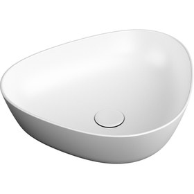 Resim VitrA Plural 7812b401-0016 Üçgen Alçak Çanak Lavabo, Clean, 47 Cm, Mat Beyaz 