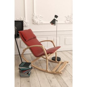 Resim Mobil Deco Şirin Ahşap Sallanan Sandalye Dinlenme Koltuğu Pembe (Doğal) 