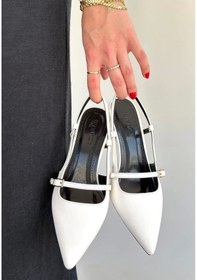 Resim Darina Beyaz Cilt Topuklu Ayakkabı Beyaz 