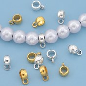 Resim 100 Adet/50 Adet Parlak Büyük Delikli Spacer Boncuklar, Yuvarlak Gevşek Spacer Boncuklar, Vintage Üç Delikli Tek Delikli Boncuklar, Takı Yapım Setleri, DIY Bileklikler, Kolyeler, Anahtarlıklar ve Giysi Aksesuarları için Dekoratif Boncuklar, El İşi Malzemeleri 