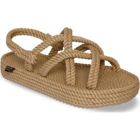 Resim Nomadic Republic Bodrum Platform Kadın Halat Sandalet - Bej 