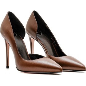 Resim Sofia Baldi Fenes Kahve Hakiki Deri Kadın Stiletto & Abiye 