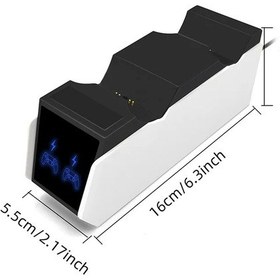 Resim Rgb Denetleyici Şarj İstasyonu İçin Playstation 5 Çift Hızlı Şarj Led Ps5 Charger 1 Adet 