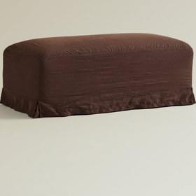 Resim Gala Pouff L Natural Beige - Cotton-Dark Brown / Fix Cover 