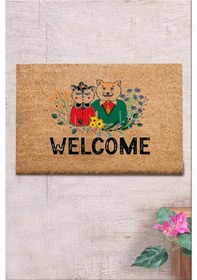 Resim Co Co Marita Dona 40x60 cm Doğal Ko ko Kıl paspas,Hindistan Naturel Kapı Önü Paspası 