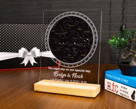 Resim İsimli Gökyüzü Yıldız Haritası Tablo, Kişiye Özel Pleksi Şeffaf Tablo Gökyüzü Yıldız Haritası 