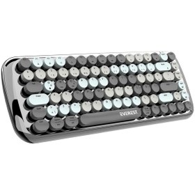 Resim Everest Kb-bt09 Parry Siyah-gri Bluetooth 2.4ghz Q Yuvarlak Tuşlu Mekanik Klavye Kablosuz Klavye 