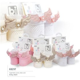 Resim Bibaby Angel Bebek Çorap 68297 Beyaz-Pembe 
