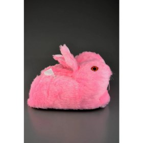 Resim Konfor Sevimli Tavşan Figürlü Kadın Peluş Panduf Pembe Elyaf Malzeme ile Rahat Kullanım 