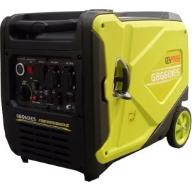 Resim Genpower İnverter Portatif Jeneratör - Gbg 60 Ies Model 6 Kva Benzinli - Marşlı - Ses İzolasyon Kabinli - Tekerlekli Monofaze 220 Volt 