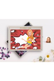 Resim Bk Gift Kişiye Özel Kadın Karikatürlü 1000 Parça Profesyonel Puzzle-42 