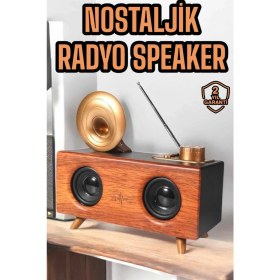 Resim Astraltech Çalar Radyo Müzik Kutusu Nostaljik Hoparlör Speaker 