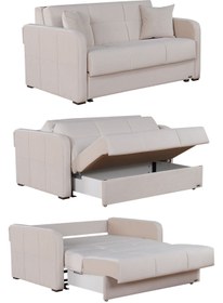 Resim Kilim Mobilya Adonis Xl Iki Kişilik Yataklı Ve Bazalı Kanepe Krem 