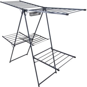 Resim UltraNova Kırılmaz Zırhlı Metal Çamaşır Kurutma Askısı, Siyah, Sağlam ve Şık Tasarım 