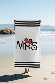 Resim Dijital Baskı Plaj Deniz Havlusu Mrs Mickey Desenli Peştamal HVL0101 