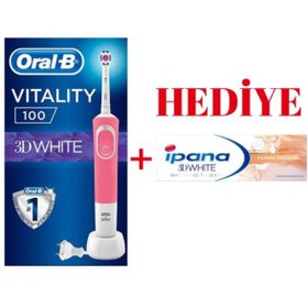 Resim Oral-B Şarjlı Vitality D100 3dw Box Pembe Ipana 3d White Hindistan Cevizi Yağı Ile Hassas Temizlik 