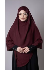 Resim Hürrem Bone Bordo Pratik Hazır Geçmeli Tesettür Eşarp Medine İpeği Bağcıklı Çift Katlı Sufle Hijab 2302 16 